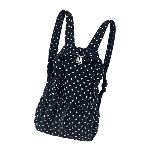 Haiki Student School Bag Travel Rucksacks Draw String Polkas Dot Japanische Stile Lässige Daypugel Für Mädchen Japanische Stile School Travel Rucksack Kausaler Daypacks von Haiki