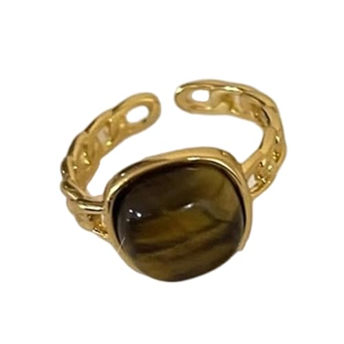 Haiki Verstellbare Bernsteinfarbene Farbe Steinringe Natürliche Edelsteine Öffnen Von Fingerringen Elegante Accessoires Für Mode Enthusiasten Verstellbarer Steinring von Haiki