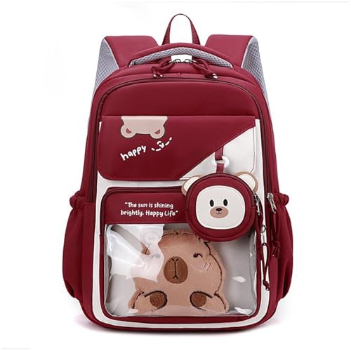 Haiki Wasserdichte Buchbeutel Mit Gepolsterter Designfunktion Verspieltes Bärenmuster Organisationstaschen Für Frauen Und Männer Stilvolle Mädchen Daypack von Haiki