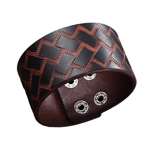 Herrenlegierung Magnetischer Verschluss Ledermanschette Armband Handwebat Designs Komfortable Pass von Haiki