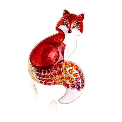 Mode Alloy Foxes Brosche Tierabzeichen Mit Farbenfrohen Strasssteinen Für Partys Hochzeits Bankettkleidung Dekoration von Haiki