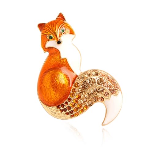 Mode Alloy Foxes Brosche Tierabzeichen Mit Farbenfrohen Strasssteinen Für Partys Hochzeits Bankettkleidung Dekoration von Haiki