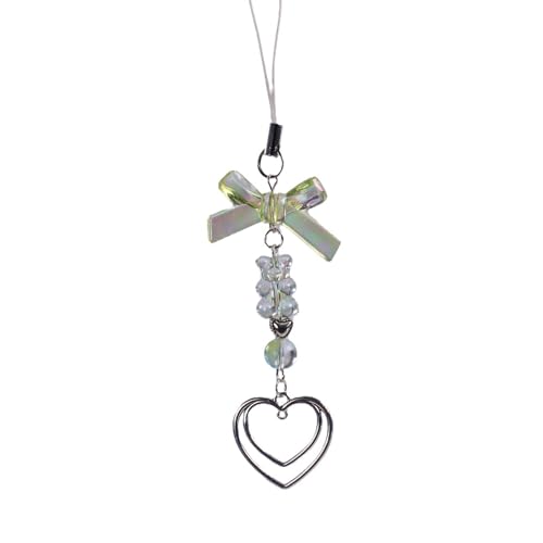 Modischer Bowknot Telefon Anhänger Süßes Stil Telefon Charme Stylish Heart Phone Chain Acrylmaterial Geschenk Für Frauen von Haiki