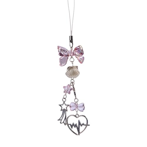 Modischer Bowknot Telefon Anhänger Süßes Stil Telefon Charme Stylish Heart Phone Chain Acrylmaterial Geschenk Für Frauen von Haiki