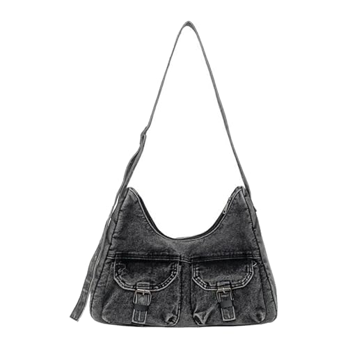 Retro Styles Jeans Umhängetasche Mit Organisierten Aufbewahrungskompartimenten Freundliche Waschbeamte Crosbody Delicate Jeans Crossbody von Haiki