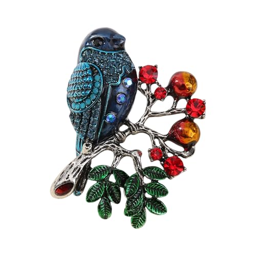 Schillernde Strassstiche Vogelbrosche Mit Einzigartigen Öl Tropftechniken Revers Accessoire Für Alltägliche Verschleiß Oder Besondere Anlässe Eleganter Vogelzweig Brosche von Haiki