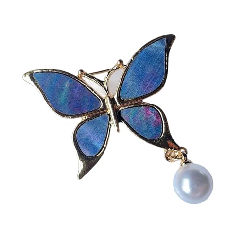 Schmetterlingsbrosche Mit Perlen & Wasserdropfen Akzenten Dauernde Legierungsschmuck Für Frauenmäntel & Kleider Trendy Perlen Kleid Pin von Haiki
