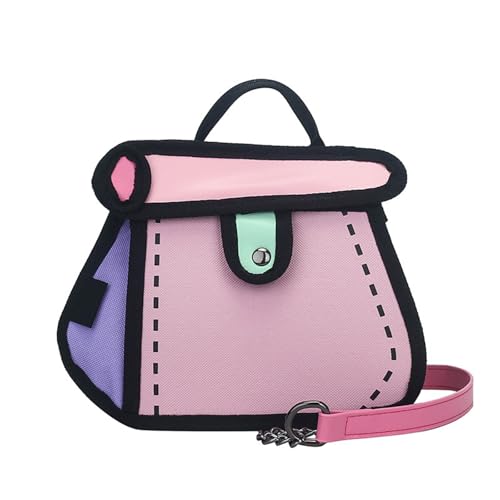 Stilvolle 2D Cartoon Leinwand Taschen Umhängetaschen Casual Crossbody Tasche Handtasche Für Anime Enthusiasten Und Trendsetters Skurrile Handtasche von Haiki