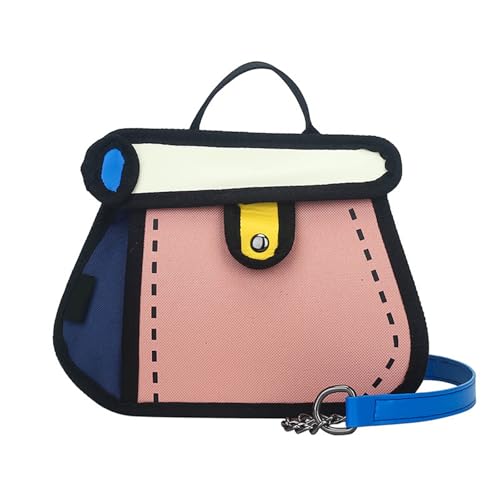 Stilvolle 2D Cartoon Leinwand Taschen Umhängetaschen Casual Crossbody Tasche Handtasche Für Anime Enthusiasten Und Trendsetters Skurrile Handtasche von Haiki