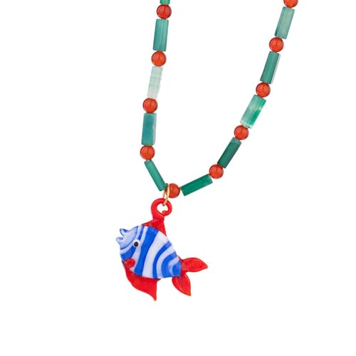 Stilvoller Perlen Halskettenfische Form Pendell Halskette Einstellbare Länge Mode Neckschmuck Geeignet Für Den Täglichen Fisch von Haiki