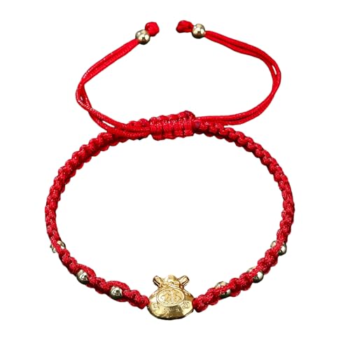 Traditionelle Handwerkskunst Moderne Designs Verstellbares Rotes Fadenarmband Mit Achatperlen Und Glocken Charm Stringarmband Mit Charme von Haiki