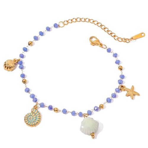 Verstellbare Seesternschale Charme Armbänder Mit Perlen Edelstahl Unisex Schmuck Für Tägliche Verschleiß & Geschenke Mode Meerschalen Anhänger Anhänger Armband Für Frauen von Haiki