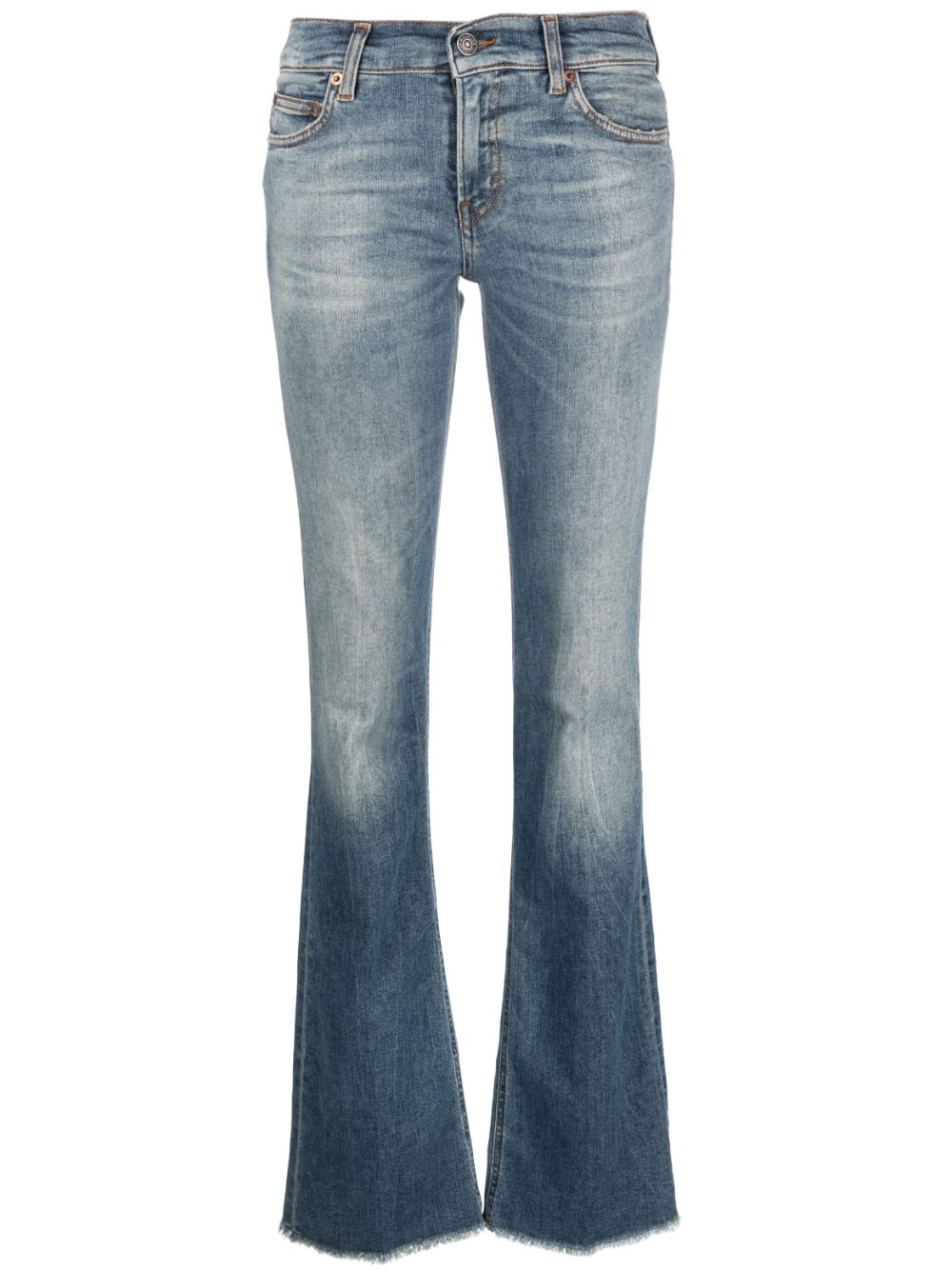 Haikure Cropped-Jeans mit Bleached-Effekt - Blau von Haikure