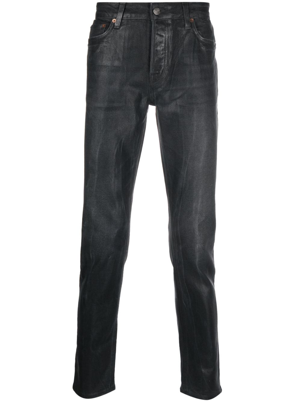 Haikure Beschichtete Slim-Fit-Jeans - Schwarz von Haikure
