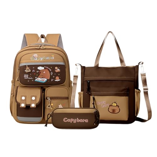 Capybara Rucksack | Reflektierender großer süßer ästhetischer Rucksack | Große Kapazität Sling Bag Federmäppchen für Schreibwaren Bücher Collage Student Liebhaber Reisen Geburtstag, a, Refer von Hailerio