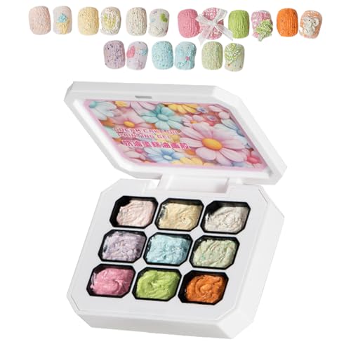 Fester Gellack - 9-Farben Gel-Palette | Aufbaubare Französische Spitzen Für Nagelverlängerung Zu Hause Frauen Mädchen Make-up von Hailerio