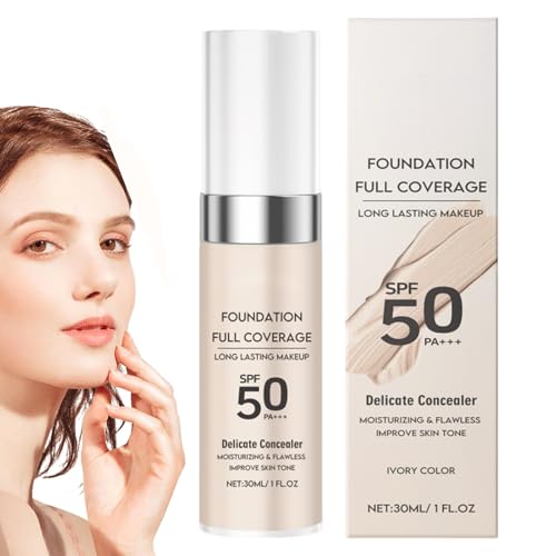 Flüssige Foundation - Natürlicher Beauty Concealer - Farbanpassende SPF 50 Foundation Mit Langanhaltender Deckkraft Für Gleichmäßigen Teint von Hailerio