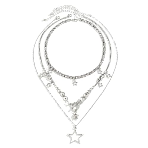 Gestapelte Halsketten Für Frauen - Schmuck Hip-Hop Metallkette Layered | Ästhetisches Verstellbares Schmuckketten Für Geschenkideen Damen Gestapelte Halsketten Für Frauen - Schmuck Hip-Hop Metallkette Layered | Ästhetisches Verstellbares Schmuckketten Für Geschenkideen Damen von Hailerio