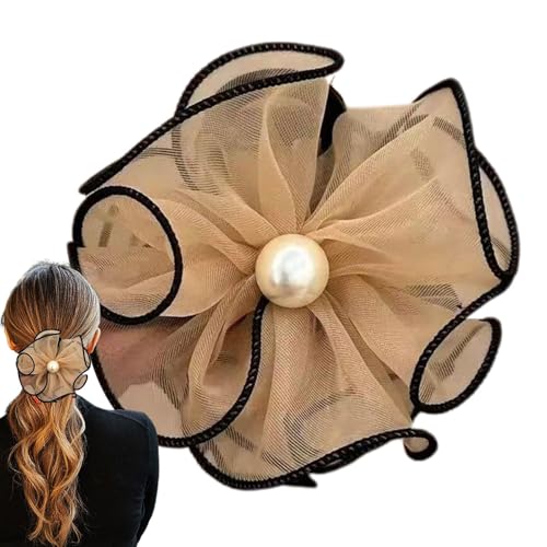 Hailerio Blumen Haarspange,Blumenspange für Haare - Acryl Mesh Blumen Haarspange - Haar-Styling-Zubehör, Feen-Pferdeschwanz-Haarhalter, rutschfeste Haarspange für Damen und Mädchen, Haarzubehör von Hailerio