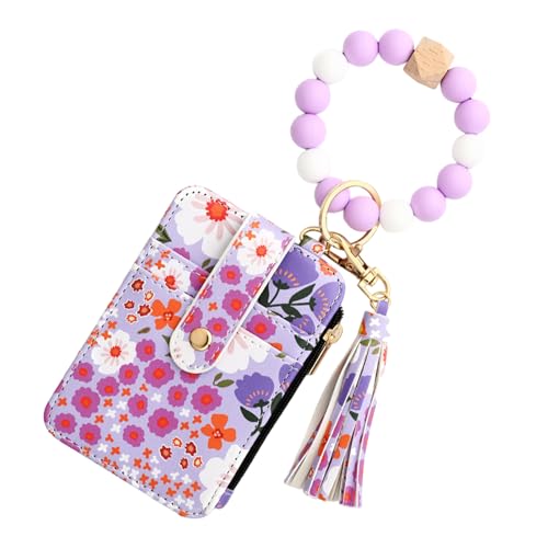 Hailerio Blumen-Kartenhalter-Geldbörse,Blumen-Geldbörse | Kleine Geldbörse aus Kunstleder mit Blumenmuster - Schöne Kunstleder-Geldbörsen mit gefaltetem Rand, kleine von Hailerio