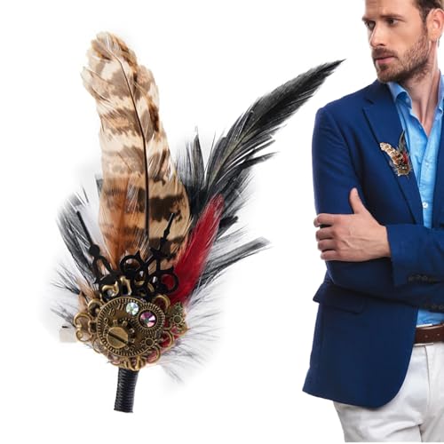 Hailerio Feder-Anstecknadel, Feder-Brosche | Kleidung Schmuck Broschen | Multifunktionale Broschennadeln für Damen und Herren, dekorative Haarnadeln, Gothic-Broschennadeln von Hailerio