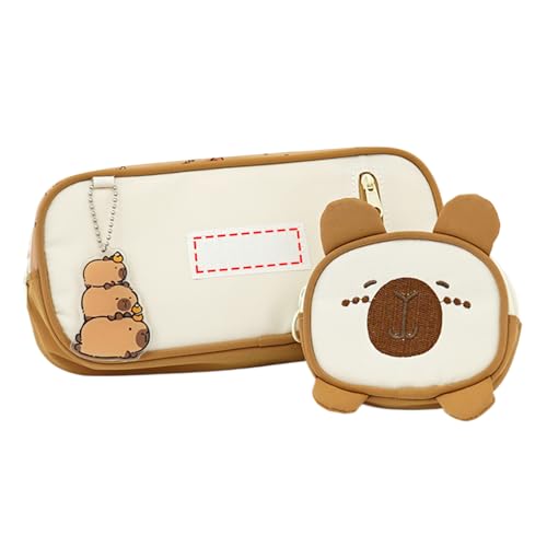 Hailerio Federmäppchen,3D Alphabet Capybara Motiv Stiftetasche Organizer | Schulmaterial Schreibwaren Kunstbedarf Schreibtisch Lehrer Erwachsene Vorschule von Hailerio