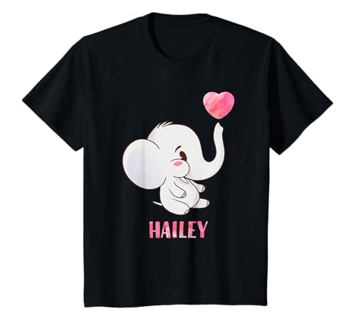 Kinder Hailey Vorname Mädchen Personalisiertes Baby Elefanten T-Shirt Kinder Hailey Vorname Mädchen Personalisiertes Baby Elefanten T-Shirt von Hailey Namen Shirts für Kinder