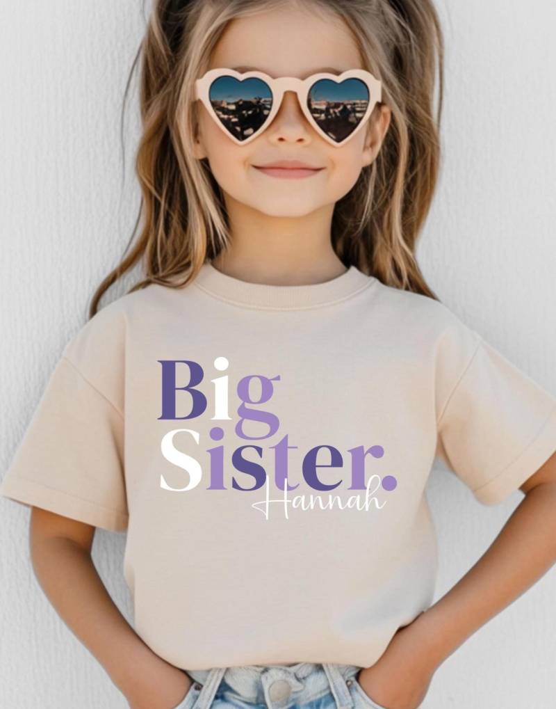 Benutzerdefinierte Große Schwester Kleinkind Shirt - Süße Ankündigung Kinder Personalisierte Geschenk von HaileyHeartDesign