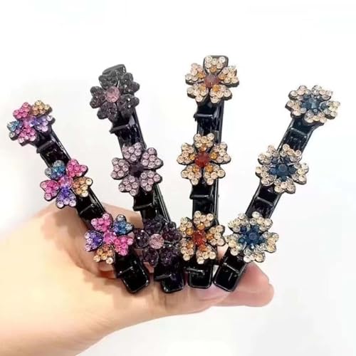 2024 Haarspangen mit funkelnden Kristallsteinen, geflochtene Strass-Haarspangen für Damen und Mädchen, elegante Haarstyling-Clips, glänzende Strass-Haarspange (4) von Hailmkont