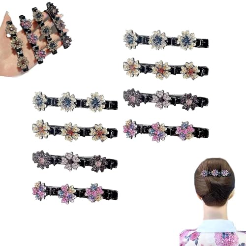 2024 Haarspangen mit funkelnden Kristallsteinen, geflochtene Strass-Haarspangen für Damen und Mädchen, elegante Haarstyling-Clips, glänzende Strass-Haarspange (8) von Hailmkont