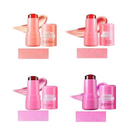 Milk Makeup Cooling Water Jelly Tint, Sheer Lip & Cheek Stain, Lip + Cheek, Milk Makeup Jelly Tint Blush, Long Lasting Jelly Texture Moisturising, High Shine Non-Stick Gloss Lip Makeup (4PC) von Hailmkont