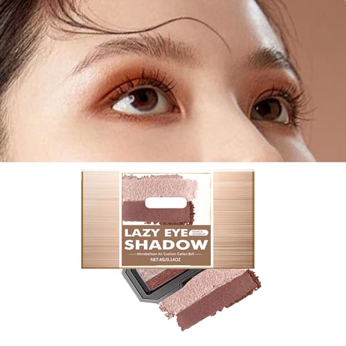 Perfekter zweifarbiger Lidschatten, 2024 New Zweifarbiger Make-up Lidschatten Wasserdicht Langlebiger Lidschatten, Glitzer Lidschatten Palette, Double Layer Farbige Abstufung Lazy Eyeshadow (C) von Hailmkont