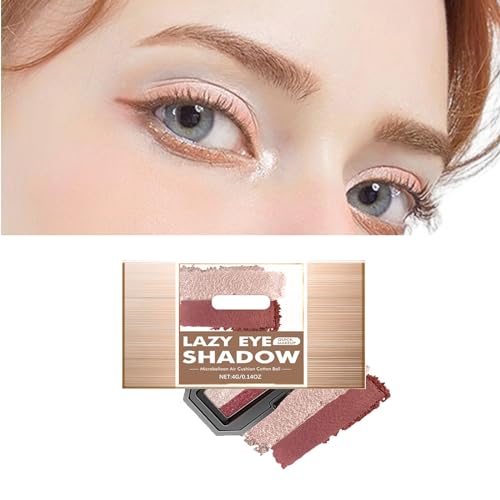 Perfekter zweifarbiger Lidschatten, 2024 New Zweifarbiger Make-up Lidschatten Wasserdicht Langlebiger Lidschatten, Glitzer Lidschatten Palette, Double Layer Farbige Abstufung Lazy Eyeshadow (E) von Hailmkont