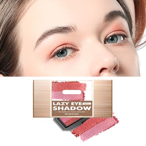 Perfekter zweifarbiger Lidschatten, 2024 New Zweifarbiger Make-up Lidschatten Wasserdicht Langlebiger Lidschatten, Glitzer Lidschatten Palette, Double Layer Farbige Abstufung Lazy Eyeshadow (F) von Hailmkont