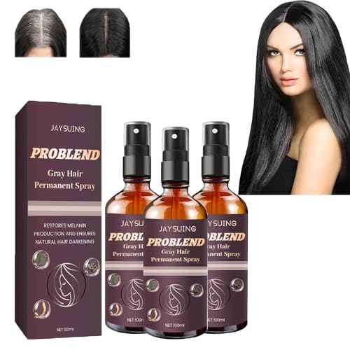 Permanentes Spray für Graues Haar, Spray zur Umwandlung Grauer Haare in Schwarze Haare Fördern das Haarwachstum und die Haarverdunkelung, Mittel für Schwarzes Haar, Nourishes the Scalp (3PC) von Hailmkont