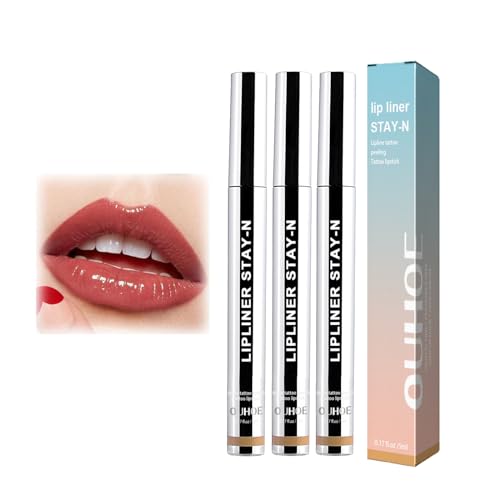 Removable Lip Liner Pencil,2024 Waterproof Removable Lip Liner, Plump Lip Lines Lip Liner,Long-Lasting Peel Off Lip Liner,That Lip Colour Makeup Does Not Lose,Flüssiger Lip LinerZum Abziehen (3PC) von Hailmkont