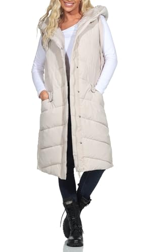 Hailys Damen 3/4-lange Steppweste mit Kapuze Ch44arlotte NX-PO2103013 Cream XS Hailys Damen 3/4-lange Steppweste mit Kapuze Ch44arlotte NX-PO2103013 Cream XS von Hailys