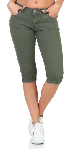 Hailys Damen Capri Jeans Shorts Je44nna knielange Jeanshose FUR-0915258-3 Khaki L von Hailys