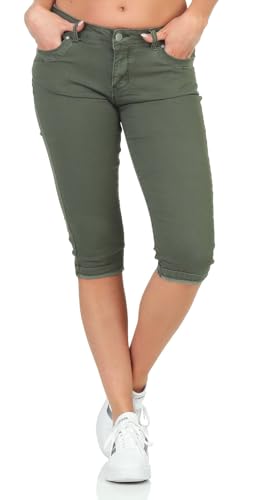 Hailys Damen Capri Jeans Shorts Je44nna knielange Jeanshose FUR-0915258-3 Khaki M von Hailys