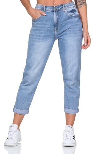 Hailys Damen High Waist Ankle Mom Jeans Mi44rell knöchellange Jeanshose KAX-2102057-1A LBlue XXL von Hailys