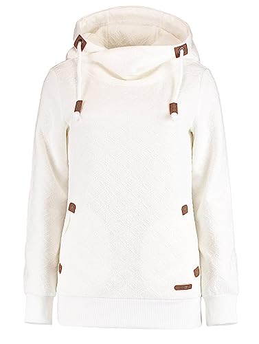 Hailys Damen Hoodie Ja44nette strukturiertes Sweatshirt mit Kapuze NK-1702063-11 Offwhite M von Hailys