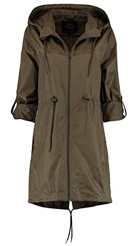 Hailys Damen Jacke Windbreaker Wi44nda Kapuzenjacke mit Turn-up-Ärmeln LA-2206085 Khaki M von Hailys