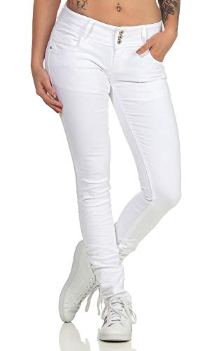 Hailys Damen Jeans Camila weiß L (35-36) von Hailys