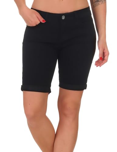 Hailys Damen Jeans Shorts Je44nny Kurze Jeanshose Denim Bermuda QI-PO0615263 Black L von Hailys