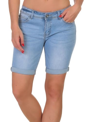 Hailys Damen Jeans Shorts Je44nny Kurze Jeanshose Denim Bermuda QI-PO0615263 LBlue XXL von Hailys