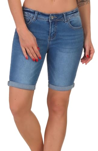 Hailys Damen Jeans Shorts Je44nny Kurze Jeanshose Denim Bermuda QI-PO0615263 MBlue XL von Hailys
