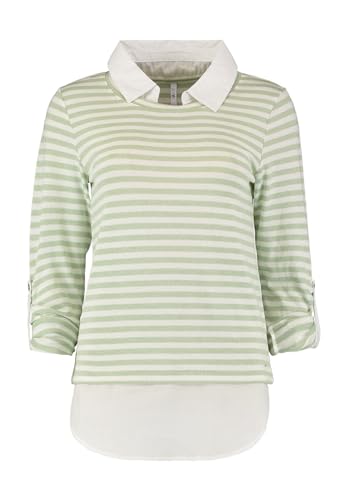 Hailys Damen Kragen Pullover Leger mit Streifen Design Stretch Shirt Hemd Sweater Li44nda, Farben:Grün, Größe:M von Hailys