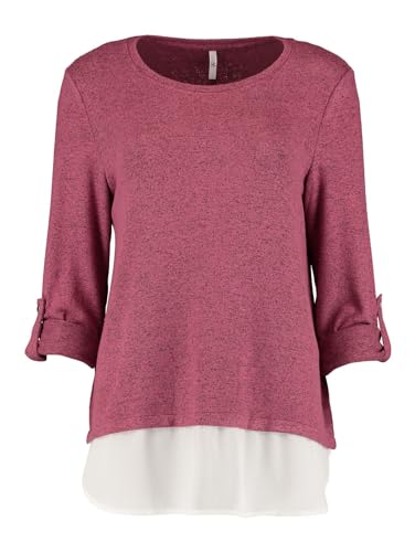 Hailys Damen Longsleeve Pullover 3/4 Arm Sweater mit Hemd Ansatz Zi44ppy Shirt, Farben:Rot, Größe:XL von Hailys