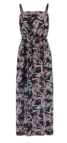 Hailys Damen Maxi-Kleid Da44lia langes Trägerkleid mit Gürtel mit Palmenprint PMG-5160 Navy Palm S von Hailys