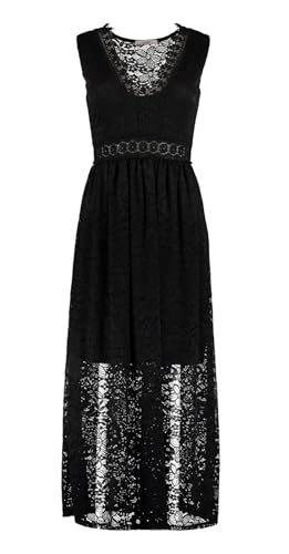 Hailys Damen Maxi Spitzenkleid Ca44ssia Trägerkleid aus Häkelspitze JUS-01656-2 Black S von Hailys